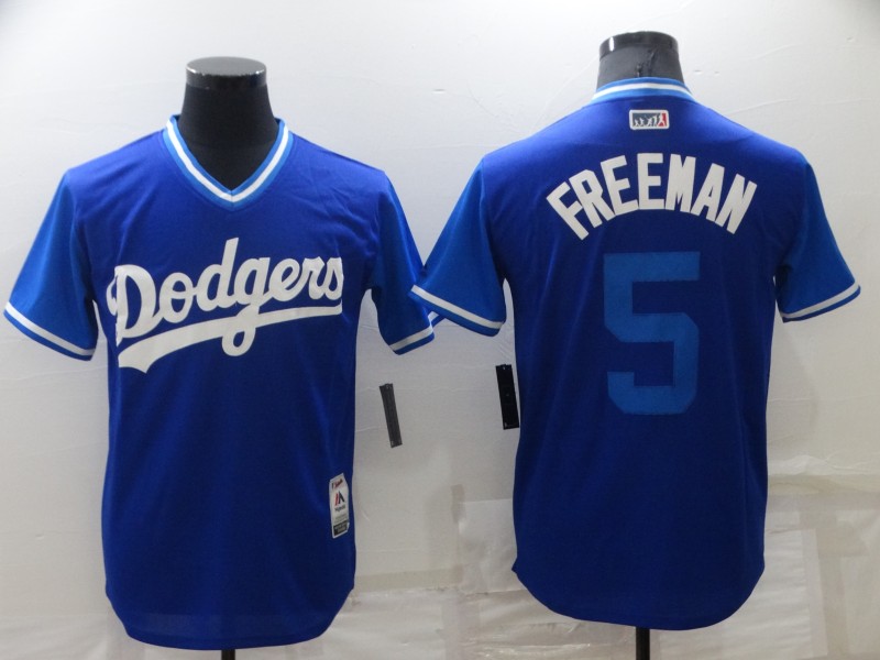 Men's Royal Los Angeles Dodgers #5 Freddie Freeman Stitched Baseball Jersey